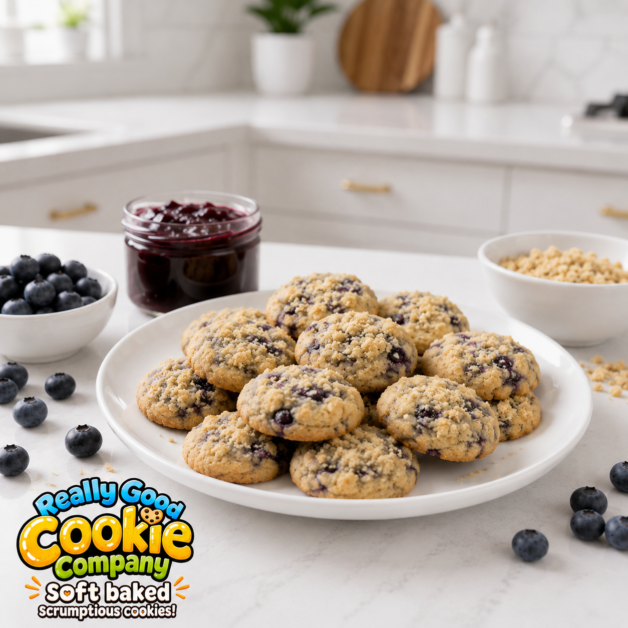 Blueberry Streusel Cookies