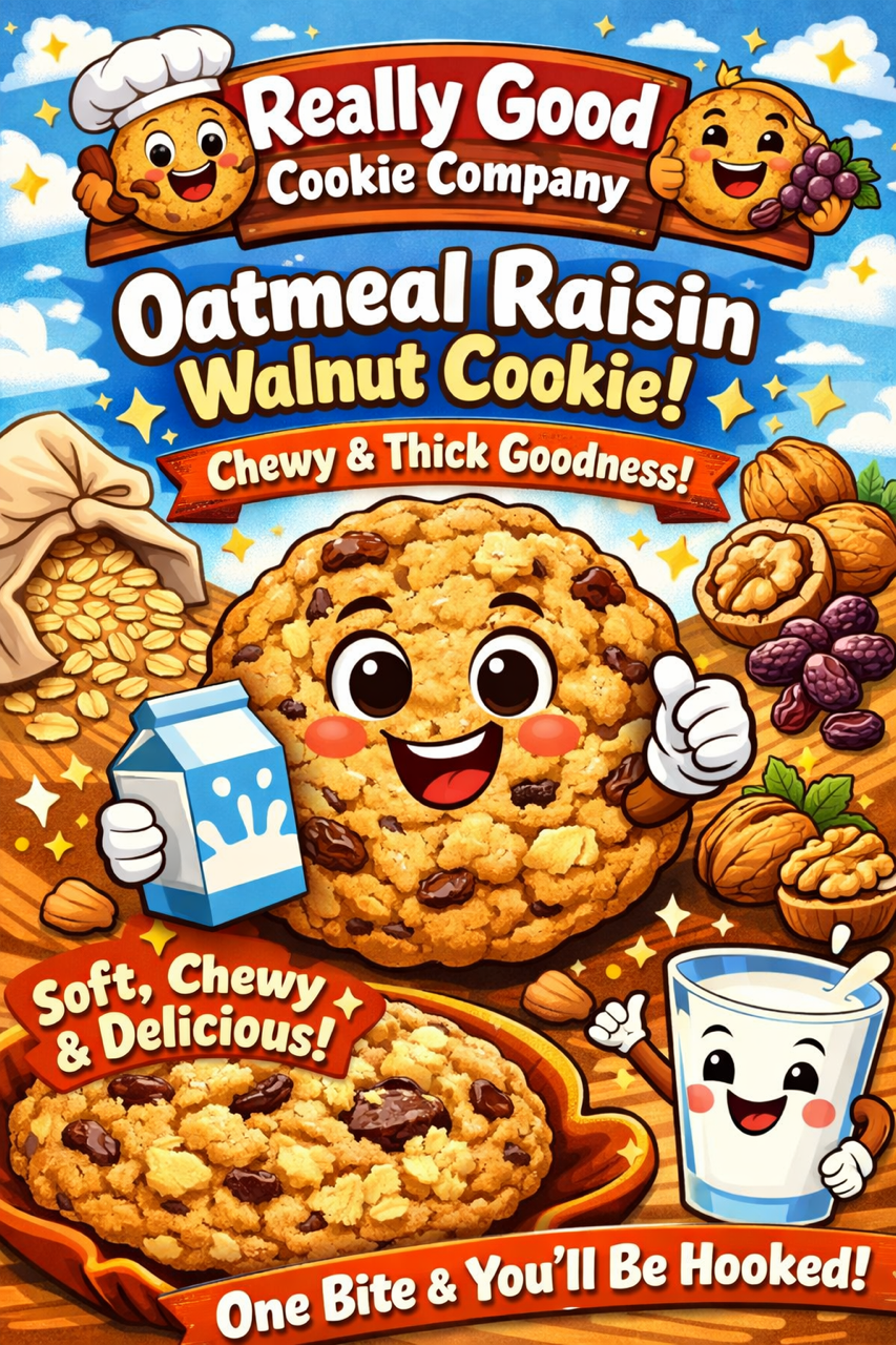 Half Dozen (6) Oatmeal Raisin with Walnut Cookies