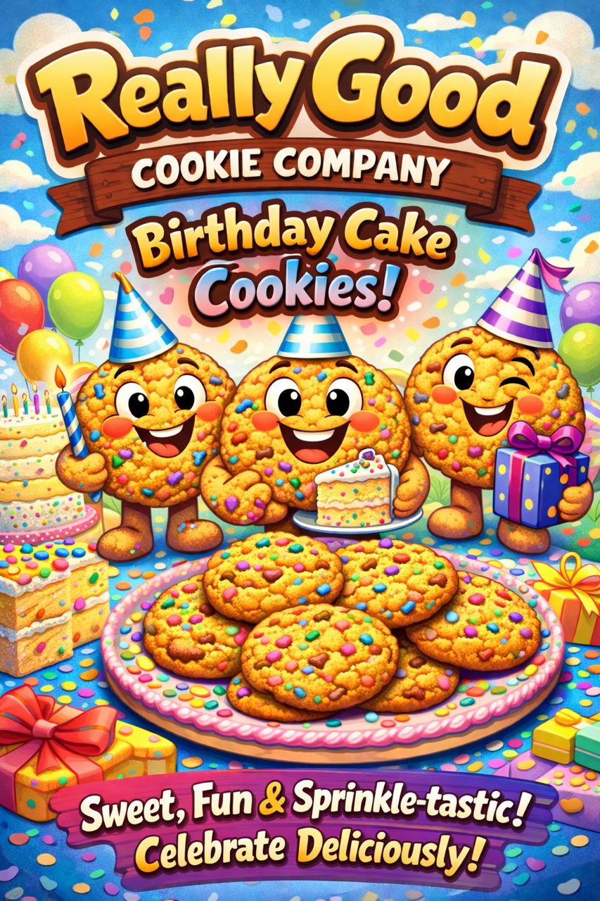 One Dozen Birthday Cake Cookies