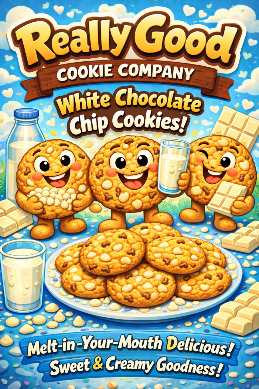 Half Dozen (6) White Chocolate Chip Cookies