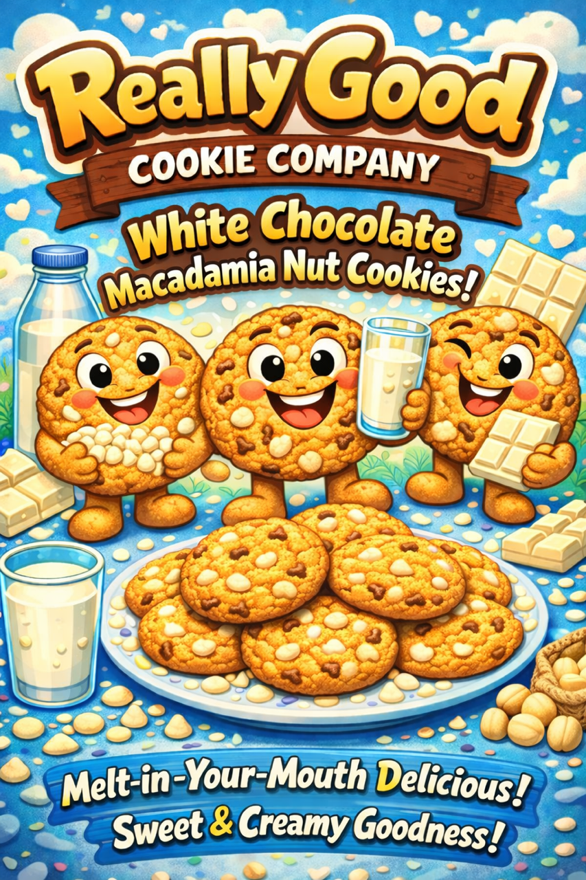 Half Dozen (6) White Chocolate with Macadamia Nuts Cookies