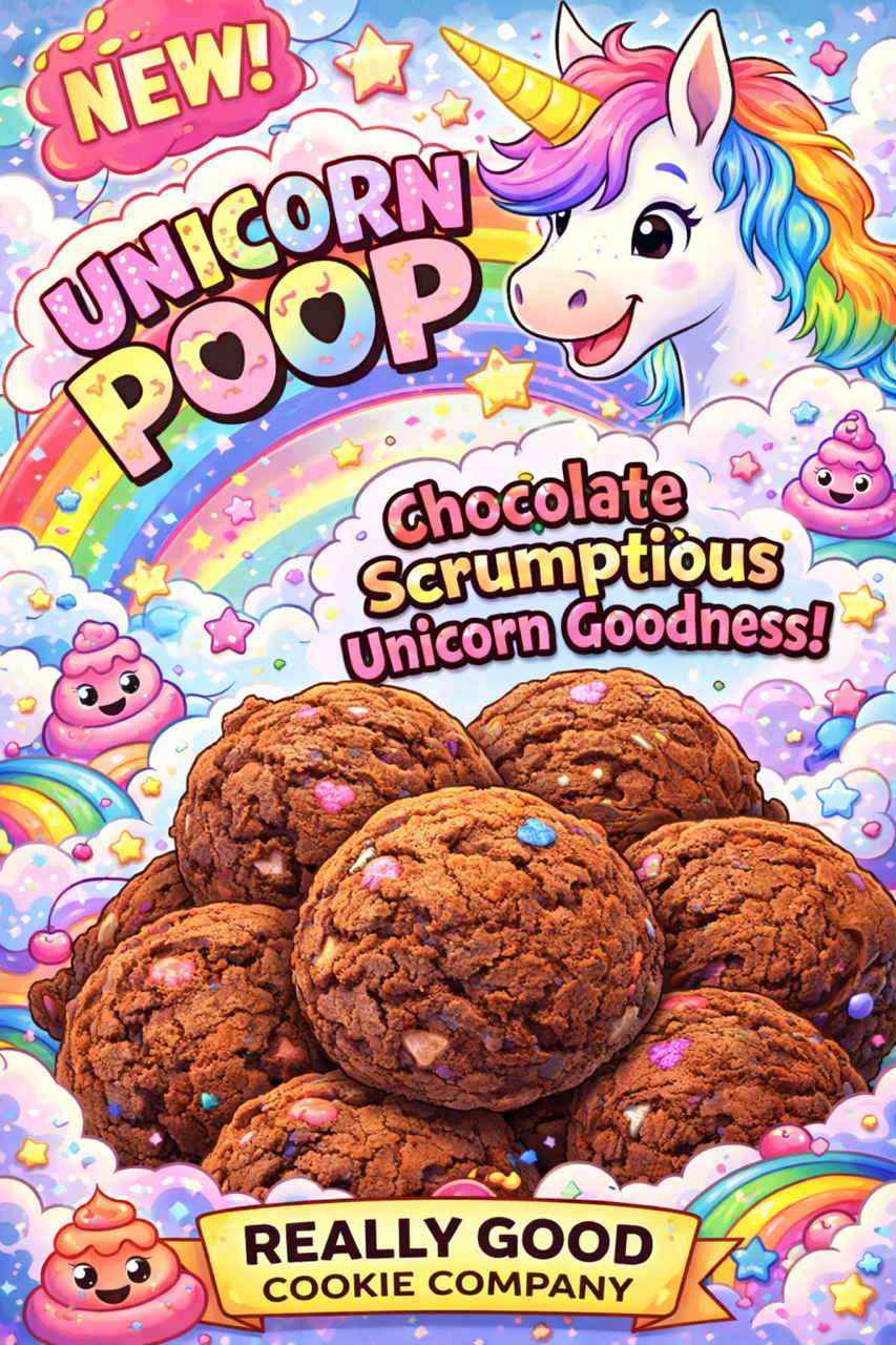 Half Dozen (6)Unicorn Poop Cookies
