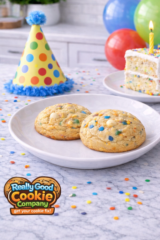 One Dozen Birthday Cake Cookies