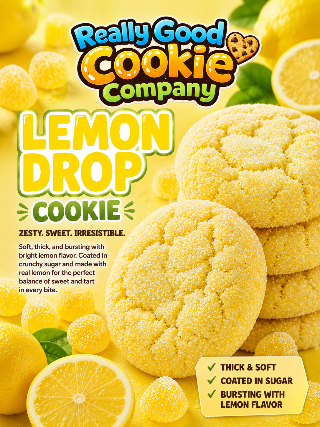 Half Dozen (6) Lemon Drop Cookies