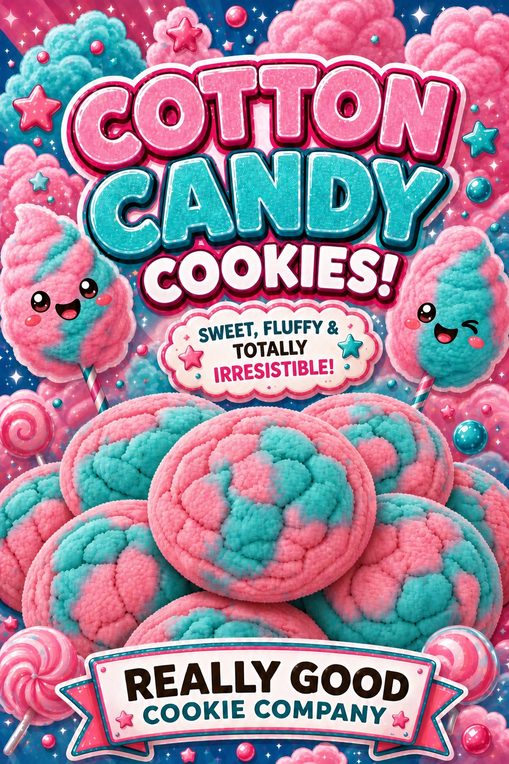Half Dozen (6)Cotton Candy Cookies